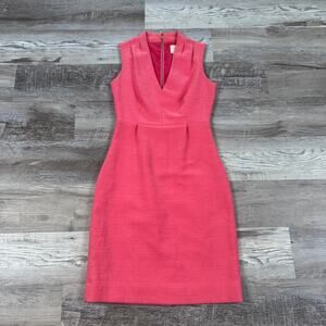 Kate Spade Pink Sheath Dress Sleeveless V Neck Tailored Midi XS 0